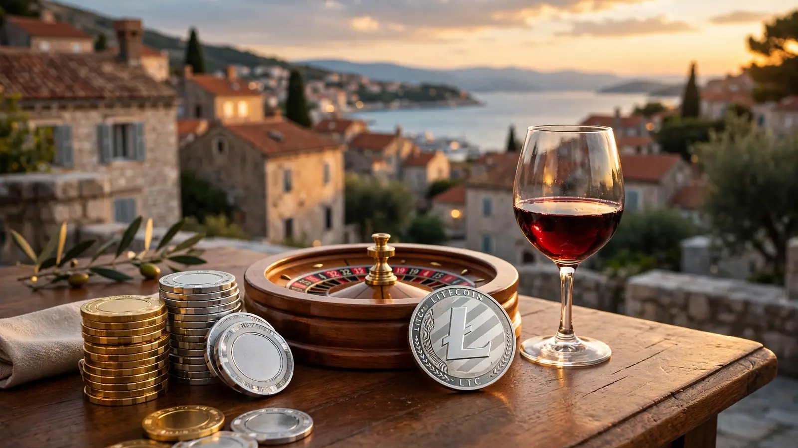 Litecoin kriptovaluta, casinove žetone i hrvatski gradić uz more