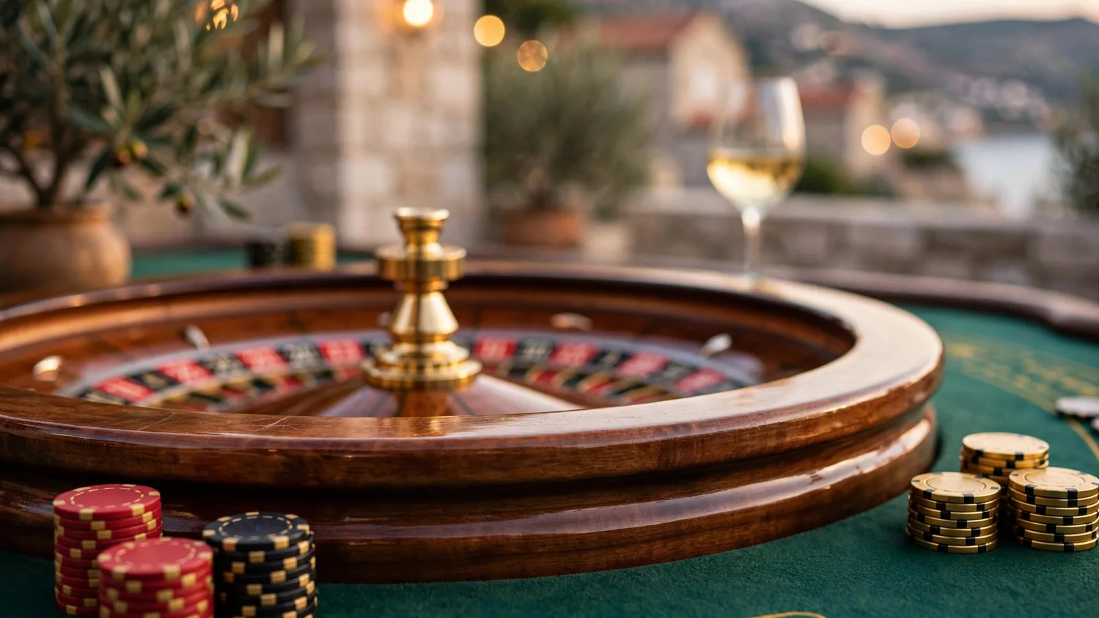 Stol za rulet s hrpom žetona u hrvatskom casinu